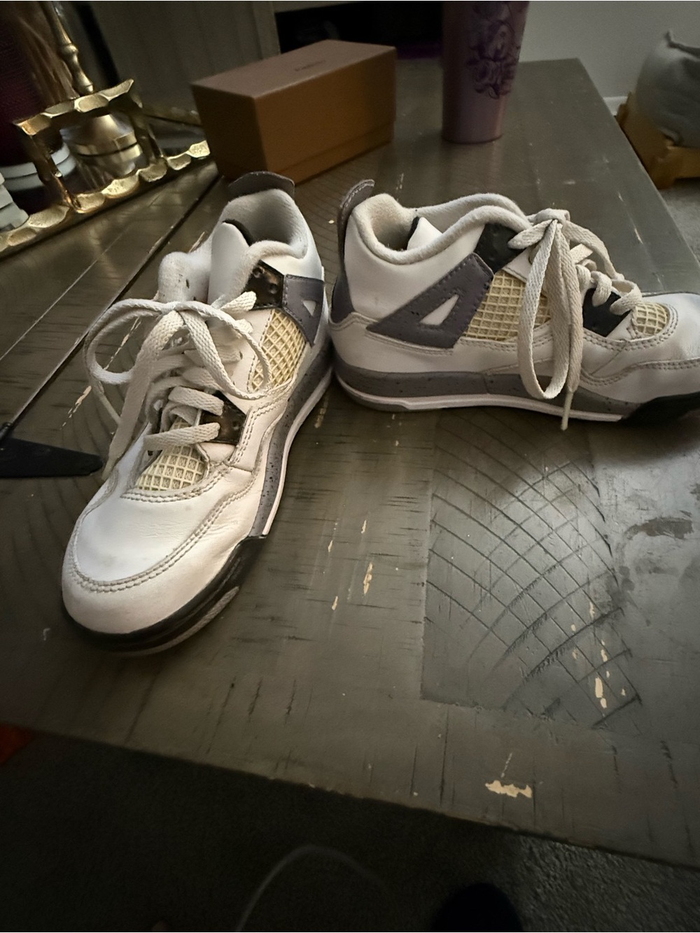 Jordan White and Gray Athletic Sneakers